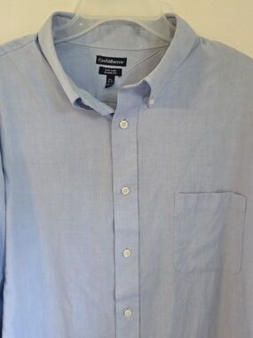 croft & barrow Pale Blue Men's Button-Down Shirt Xxl 18.5 Easy Care Classic Fit